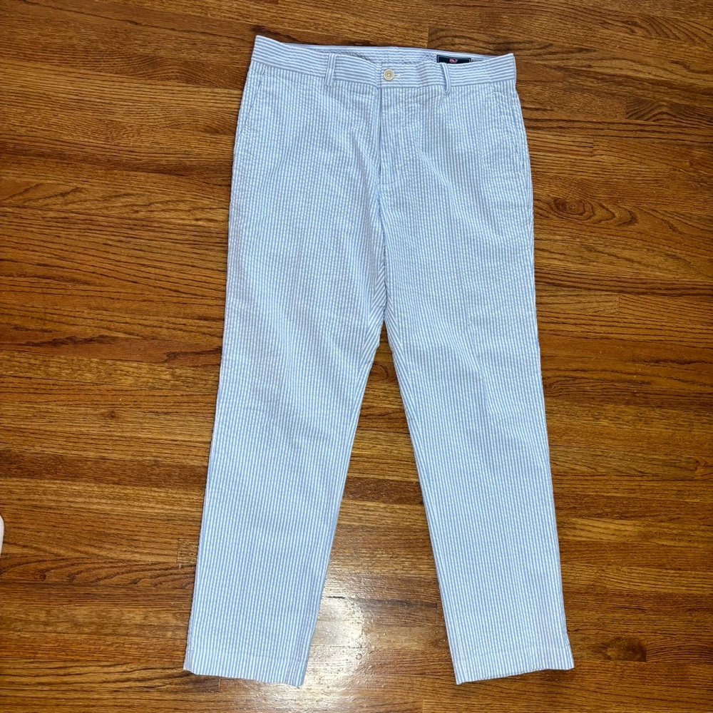 Vineyard Vines 97% Cotton Blue and White Seersucker Pants